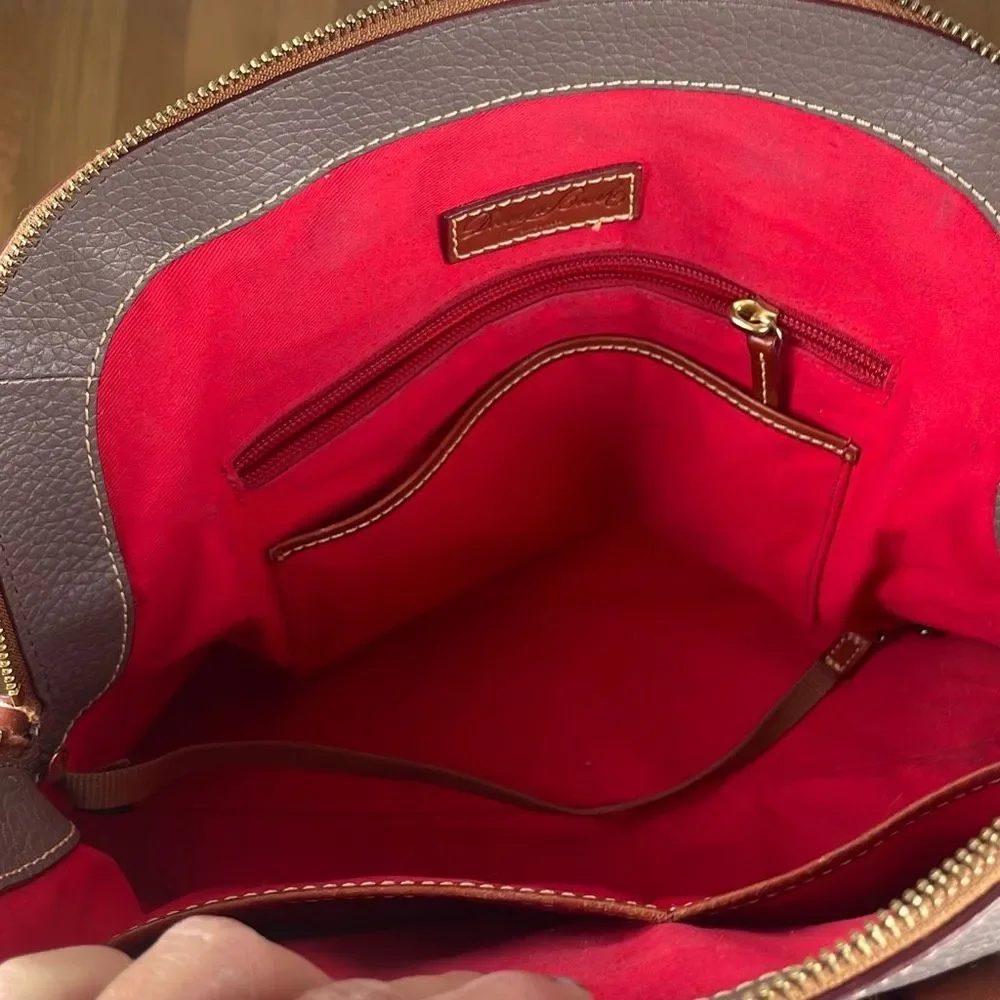Dooney & Bourke Gray Satchel with Brown Trim - Picture 16 of 16